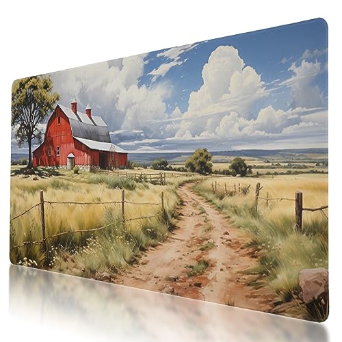 Mauspad mit niedlichem rotem Scheunenmuster, 90 x 40 cm, rutschfeste Gummiunterseite, ergonomisches Design zur Schmerzlinderung, perfekt für Computerbenutzer Mauspad mit niedlichem rotem Scheunenmuster, 90 x 40 cm, rutschfeste Gummiunterseite, ergonomisches Design zur Schmerzlinderung, perfekt für Computerbenutzer von BYJUMB