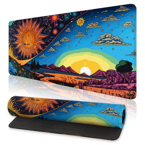 Wild Sunset Schreibtischunterlage, rutschfest und hitzebeständig, Gaming-Mauspad, weiche Pads, Desktop-Schutzabdeckungen für Heimbüro, Tastatur, Laptop, Computer und Schreiben, 80 x 30 cm Wild Sunset Schreibtischunterlage, rutschfest und hitzebeständig, Gaming-Mauspad, weiche Pads, Desktop-Schutzabdeckungen für Heimbüro, Tastatur, Laptop, Computer und Schreiben, 80 x 30 cm von BYJUMB