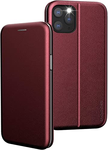 BYONDCASE iPhone 11 Pro Max Hülle Rot, iPhone 11 Pro Max Flip-Case [Deluxe PU-Leder Klapphülle] Fullbody 360 Grad Rundumschutz kompatibel mit dem Cover von BYONDCASE
