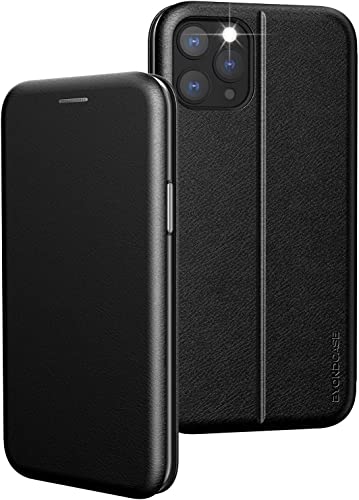 BYONDCASE iPhone 12 Pro Max Hülle Schwarz [Premium iPhone 12 Pro Max PU Leder Flip-Case Klapphülle] mit Kartenfach, Magnetverschluss, Standfunktion fürs Apple iPhone 12 von BYONDCASE
