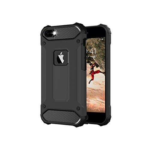 BYONDCASE iPhone 5s Hülle Schwarz, iPhone 5 Hülle, iPhone SE Hülle 2016 [iPhone 5 Outdoor Case Panzer Hardcase] Hybrid Rundumschutz Ultra Slim kompatibel mit dem iPhone 5 / 5s / SE 2016 Case von BYONDCASE