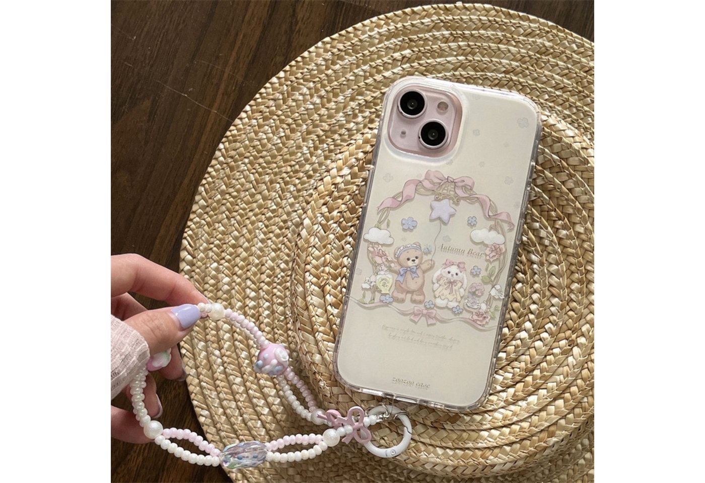 BYSURE Smartphone-Hülle, Passend für iPhone16ProMax Handyhülle mit Schleife, Bär und Hase BYSURE Smartphone-Hülle, Passend für iPhone16ProMax Handyhülle mit Schleife, Bär und Hase von BYSURE