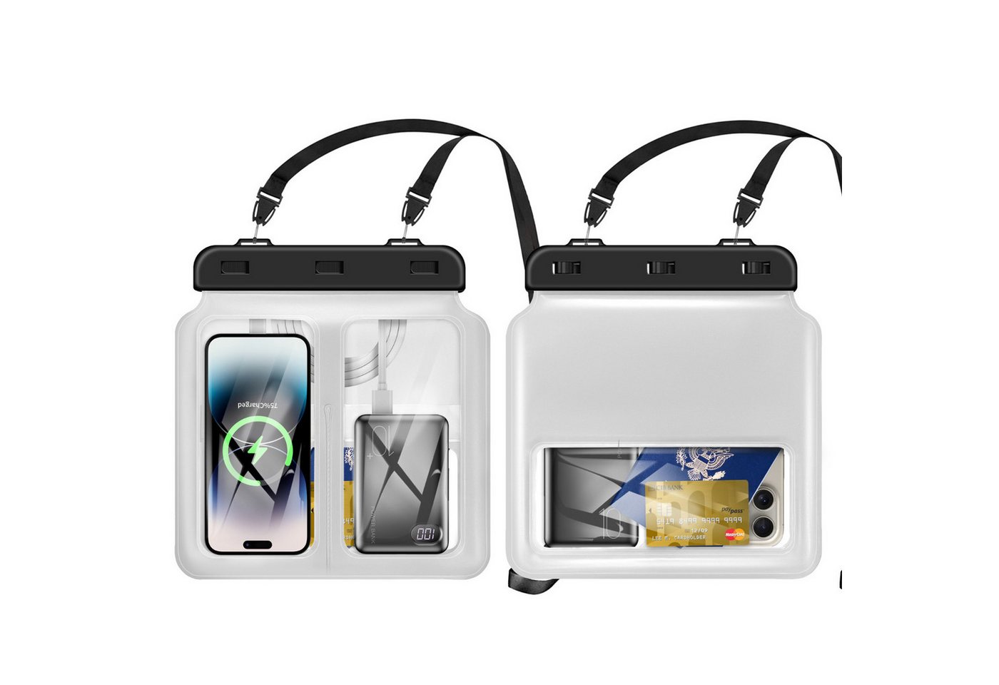 BYSURE Smartphone-Hülle, Tragbares Touchscreen-Handy-wasserdichtes Gehäuse mit Doppelfenster BYSURE Smartphone-Hülle, Tragbares Touchscreen-Handy-wasserdichtes Gehäuse mit Doppelfenster von BYSURE