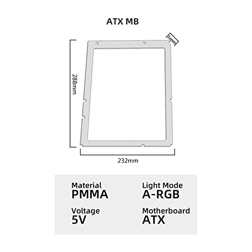 BYUTFA A-RGB Motherboard Beleuchtung Pad 5V 3Pin PC für Gehäuse FrameATX MATX ITX MOBO Dekoration Acryl Panel von BYUTFA