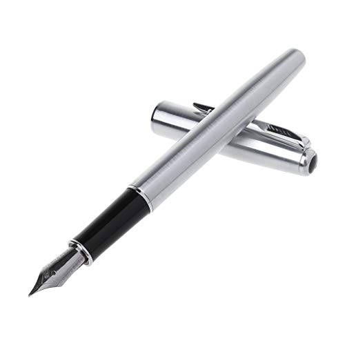 BYUTFA Pen Hero 5020 Silber Edelstahl Füllfederhalter mit Standard M Feder als Geschenk von BYUTFA