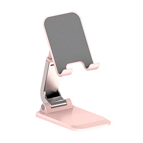 BYYLECL Tragbarer, faltbarer Handy-Ständer, verstellbarer, faltbarer Telefonständer, Universal-Handyhalterung, Metallsockel, zusammenklappbarer Tablet-Desktop-Ständer, rosa von BYYLECL