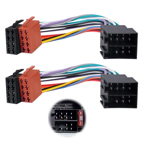 2 Stück Autoradio Adapter ISO Kabelbaum 16 Pin ISO Stecker auf Buchse Kabelstecker Universal Kabel Stecker für VW FIAT Opel Corsa B C Opel Astra F G von BYZESTY