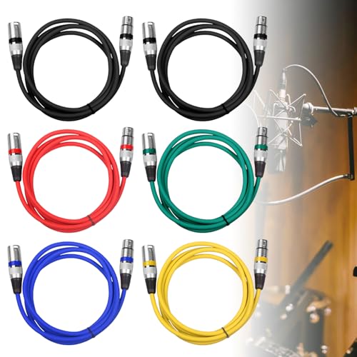 BYZESTY 6Pcs XLR kabel, DMX kabel, Mikrofonkabel XLR, Mikrofon XLR Symmetrisch Audio Verlängerungskabel 3-Poligen Adapter XLR Stecker Auf Buchse Kabel, Für Studio Recorder, Mikrofon, Mixer von BYZESTY