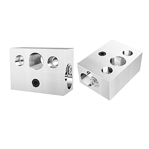 BZ 3D 2 STÜCK Ender 3 S1 Heizblock,Feinbearbeitung Aluminium Heater Block mit Silikon socken für Ender 3 S1,Ender 3 S1 Pro,S1 Plus,CR10 Smart Pro,Sermoon V1 Hotend. von BZ 3D