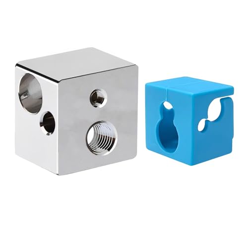 BZ 3D Mega Heizblock,Upgrade Hochtemperatur Plattierte Kupfer Heizblock mit Silikon Socke für I3 Mega/Mega S/Pro/Mega X/Zero 2.0/Kobra/Kobra GO/Kobra Neo/Chiron V5 J-Head Hotend. von BZ 3D