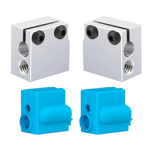 BZ 3D Vyper Heizblock,Sidewinder X1 Aluminium Heizblock,Heater Block mit Silikon Socken für Vyper/Kobra Max/Kobra Plus/Sidewinder X1 X2 3D Drucker Volcano V5 J-Head Hotend. von BZ 3D