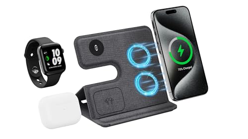 3 in 1 Ladestation Kabelloses Ladegerät für Apple Samsung, Faltbarer Induktive Wireless Charger für Apple Watch 3 in 1 Ladestation Kabelloses Ladegerät für Apple Samsung, Faltbarer Induktive Wireless Charger für Apple Watch von BZBRLZ