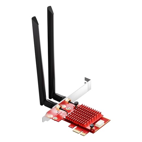 BZIZU WiFi 6E PCIe-Karte Gaming, Intel AX210-Chip, 5400Mbps Tri-Band (2.4/5/6GHz), Bluetooth 5.3, Ultra-Low Latenz für Windows 10/11, Desktop-PC WLAN-Adapter von BZIZU