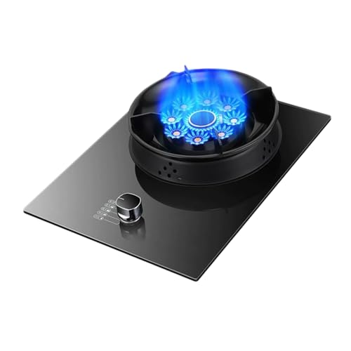 BZJPRFC 43 cm Gaskocher, 5,2 KW Bratpfanne Mit 9 Feuerstellen, Kochen Am Esstisch Aus Gehärtetem Glas, Mit Flammendurchschlagschutz, Gas-/Flüssiggas-Umrüstofen(LPG) von BZJPRFC