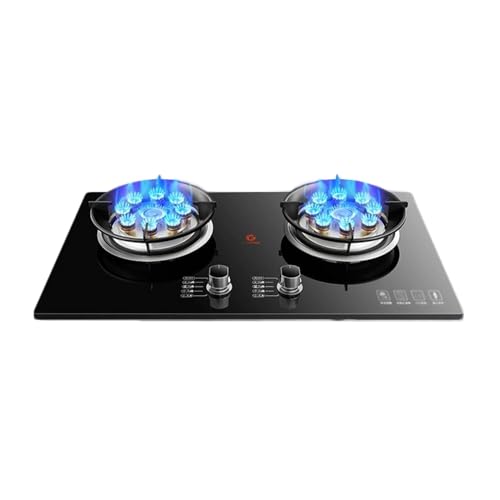 BZJPRFC Edelstahl-Gasherd, 2 Brenner, 5,2 KW Hochfeuer-Timer, Gas/LP-Gas-Umwandlungsherd, Mit Flammendurchschlagschutz, for Die Küche Zu Hause(LPG) von BZJPRFC