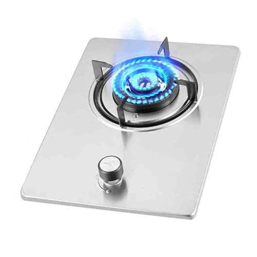 BZJPRFC Edelstahl-Gasherd, Küchenarbeitsplattenherd 4,2 KW Gas, Gas/LP-Gas-Umwandlungsherd, Gusseisen-Topfgestell, Mit Flammendurchschlagschutz, for Zuhause, Küche, Wohnmobil, Camp(NG) von BZJPRFC