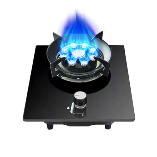 BZJPRFC Gasherd, 5,0 KW Camping-Gaskocher, Gas/LP-Gas-Umwandlungsherd, Gusseisen-Topfgestell Aus Gehärtetem Glas, Mit Flammendurchschlagschutz, for Die Küche Zu Hause(LPG) von BZJPRFC