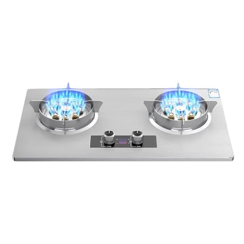 BZJPRFC Gasherd 2 Brenner, Küchenarbeitsplattenherd 5,2 KW Gas, Gas/LP-Gas-Umwandlungsherd, Mit Flammendurchschlagschutz, for Die Heimküche(LPG) von BZJPRFC