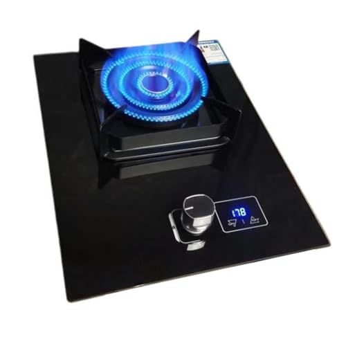 BZJPRFC Gasherd 43 cm, 5,2 KW Feuerring-Wokbrenner, Kochen Am Esstisch Aus Gehärtetem Glas, Mit Timer for Flammendurchschlagschutz, for Erdgas/Flüssiggas(NG) von BZJPRFC