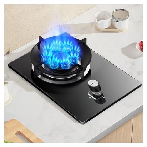 BZJPRFC Gaskocher 1 Brenner, 5,0 KW Camping-Gaskocher, Küchenarbeitsplattenherd, Gusseisen-Topfgestell Aus Gehärtetem Glas, Mit Flammendurchschlagschutz, for Die Küche Zu Hause(LPG) von BZJPRFC