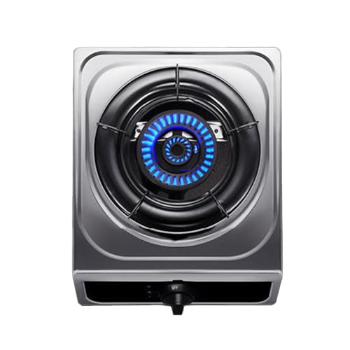 BZJPRFC Tragbarer Gasherd, Einzelbrenner, 4,0 KW-Gastronomieregler Aus Edelstahl, Gas-/LP-Gas-Umrüstherd, Mit Flammendurchschlagschutz(NG) von BZJPRFC