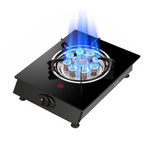 Gasherd 1 Brenner, 5,2 KW Tragbarer Gasherd, Topfgestell Aus Gehärtetem Glas Und Gusseisen, Mit Flammendurchschlagschutz, For Die Küche Zu Hause(LPG) von BZJPRFC