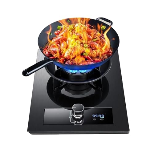 Gasherd 1 Brenner, Arbeitsplattenherd 5,2 KW, Kochen Auf Dem Esstisch Aus Gehärtetem Glas, Mit Flammendurchschlagschutz Und Timer, Umstellung Auf Erdgas/LPG(LPG) von BZJPRFC