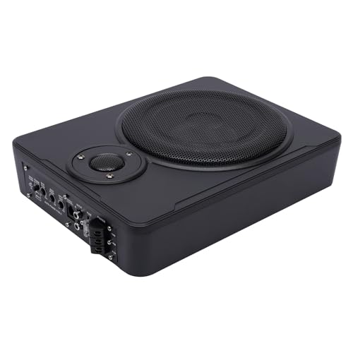 BZYFJB 8 Zoll 200W Aktivsubwoofer Untersatz Auto/LKW – Kompakte Bassbox mit Eingebautem Verstärker & Kabel Set, Flacher Subwoofer für Unter dem Sitz, Hochleistungs-Sound für Kfz-Audioanlagen von BZYFJB