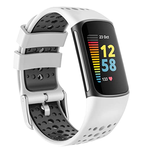 Baaletc Armbänder kompatibel für Fitbit Charge 5 Armband/Fitbit charge 6 armband,Doppelte Farben Fitbit Charge 5 Armband,Silikonband for Fitbit charge 5,Atmungsaktives Ersatzband für Fitbit charge 5 von Baaletc