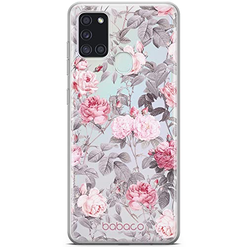 Babaco ERT Group Handyhülle für Samsung A21s Original und offiziell Lizenziertes Muster Flowers 054 optimal an die Form des Handy angepasst, teilweise transparent von Babaco