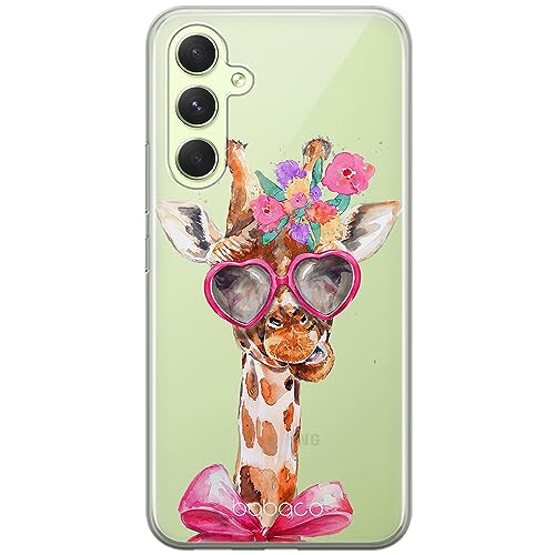 Babaco ERT Group Handyhülle für Samsung A54 5G Original und offiziell Lizenziertes Muster Giraffe 002 optimal an die Form des Handy angepasst, teilweise transparent von Babaco