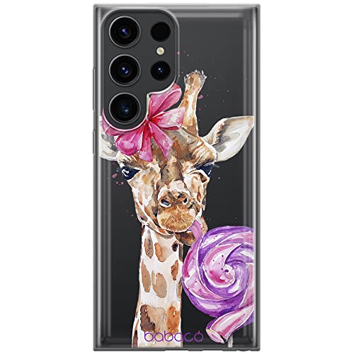 Babaco ERT Group Handyhülle für Samsung S23 Ultra Original und offiziell Lizenziertes Muster Giraffe 001 optimal an die Form des Handy angepasst, teilweise transparent von Babaco