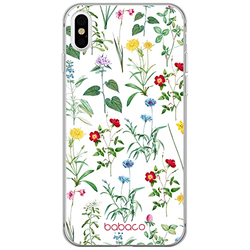 Babaco ERT Group Handyhülle für iPhone X/XS Original und offiziell Lizenziertes Muster Flowers 042 optimal an die Form des Handy angepasst, hülle aus TPU von Babaco