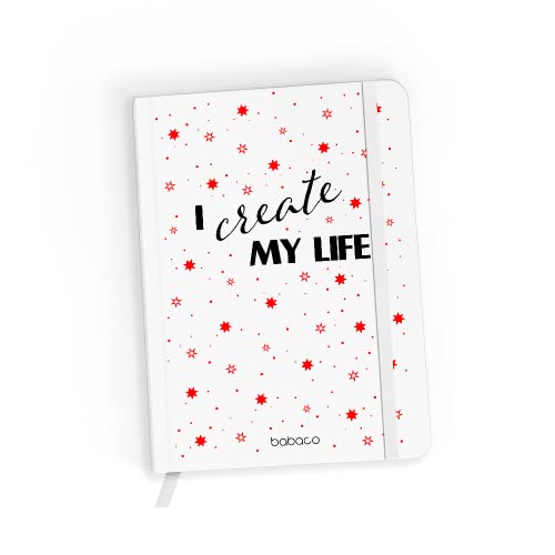 ERT GROUP Original und offiziell lizenziert von Babaco Notizbuch, Muster Positive vibes 006 white, mit liniertes Papier, A5 von Babaco