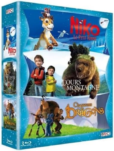 Coffret aventure animation 3 films : niko le petit renne ; l'ours montagne ; chasseurs de dragons [Blu-ray] [FR Import] von Bac Films Distribution