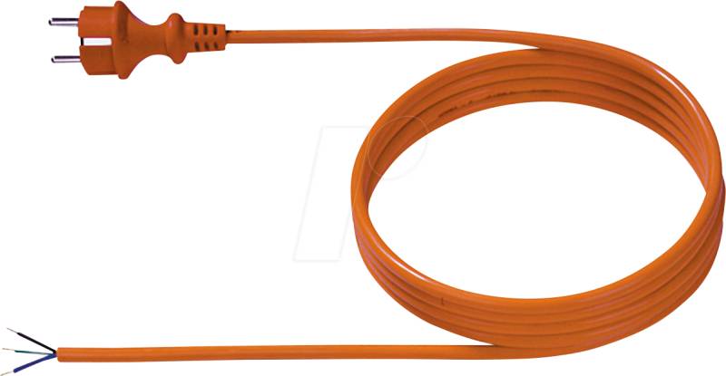 BACH 328.875 - Neopren-Zuleitung Schutzkontaktstecker CEE 7/7, orange von Bachmann