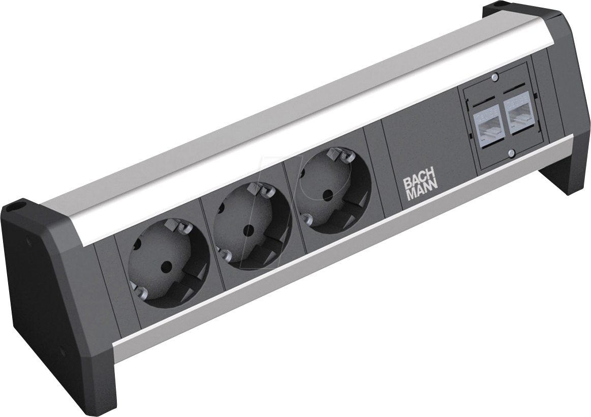 BACH 339.1004 - DESK 3x Schutzkontakt, 2x CAT6 von Bachmann