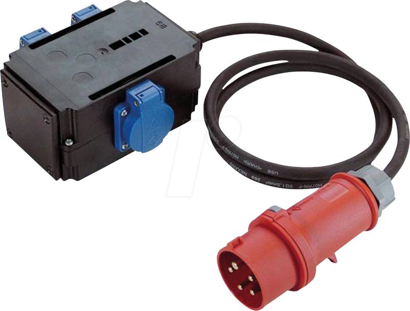 BACH 349.027 - CEE-Adapter 16A 3Ph, 3xSchutzkontakt IP44 1,5m von Bachmann