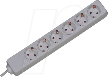 BACH 381.241S - Steckdosenleiste SELLY, 6-fach, Typ F - CEE 7/3, weiß BACH 381.241S - Steckdosenleiste SELLY, 6-fach, Typ F - CEE 7/3, weiß von Bachmann