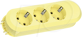 BACH 387.2704 - Steckdosenleiste, 3-fach, Typ F - CEE 7/3, Lemon Yellow BACH 387.2704 - Steckdosenleiste, 3-fach, Typ F - CEE 7/3, Lemon Yellow von Bachmann