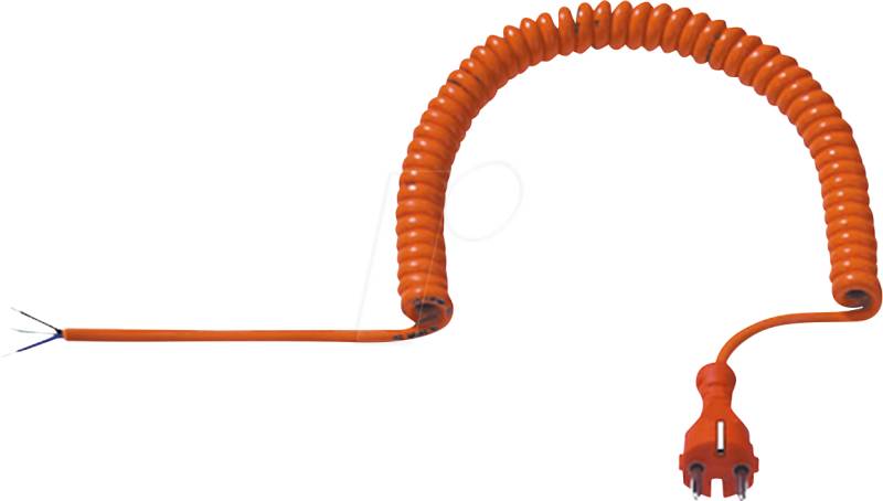 BACH 665.871 - Spiralzuleitung Schutzkontaktstecker CEE 7/7, orange von Bachmann