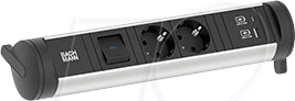 BACH 706.001 - Steckdosenleiste CYCLE 2-fach, Typ F - CEE 7/3, USB A+C von Bachmann