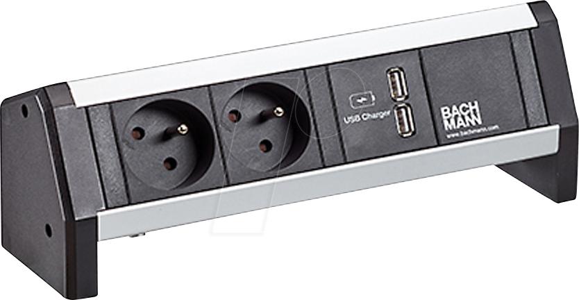 BACH 902.068 - DESK 2xUTE 1xUSB Charger GST18 schwarz von Bachmann