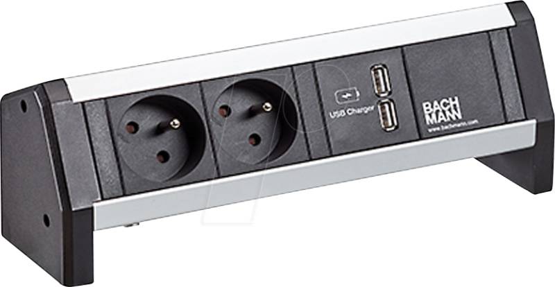 BACH 902.068 - DESK 2xUTE 1xUSB Charger GST18 schwarz von Bachmann