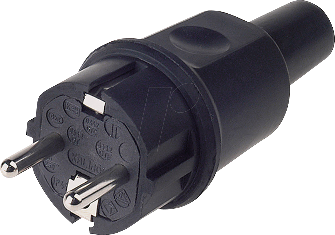 BACH 913.169 - Schutzkontaktstecker Typ EF - CEE 7/7, schwarz BACH 913.169 - Schutzkontaktstecker Typ EF - CEE 7/7, schwarz von Bachmann
