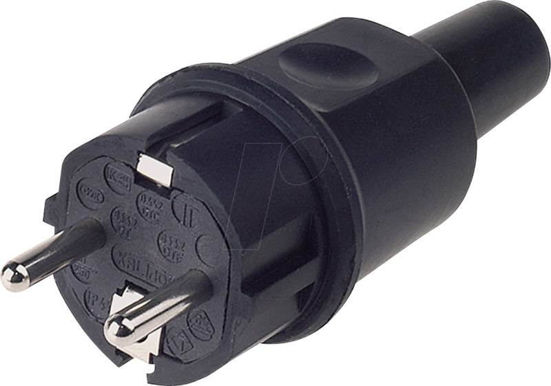 BACH 913.169 - Schutzkontaktstecker Typ EF - CEE 7/7, schwarz von Bachmann