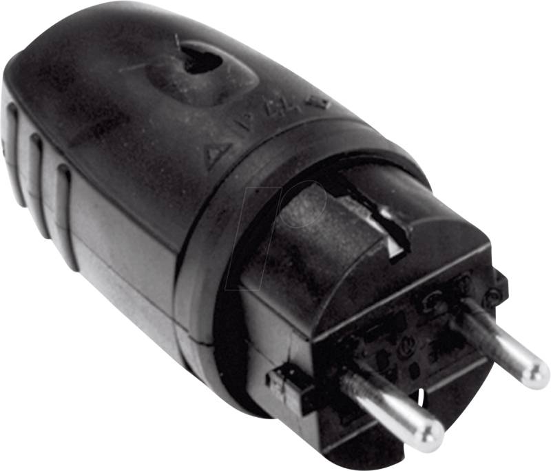 BACH 913.171 - Schutzkontaktstecker Typ F - CEE 7/4, schwarz von Bachmann