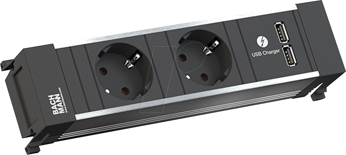 BACH 916.1193 - POWER FRAME Steckdoseneinheiten, 2-fach, USB A/A 15W von Bachmann