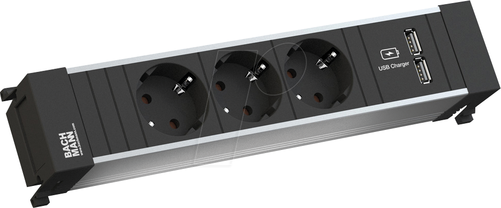 BACH 916.173 - POWER FRAME Steckdoseneinheiten, 3-fach, USB A/A 15W von Bachmann