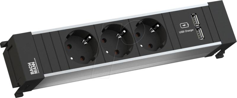 BACH 916.173 - POWER FRAME Steckdoseneinheiten, 3-fach, USB A/A 15W von Bachmann
